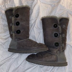 Women’s Gray Bailey Three Button Tall Uggs